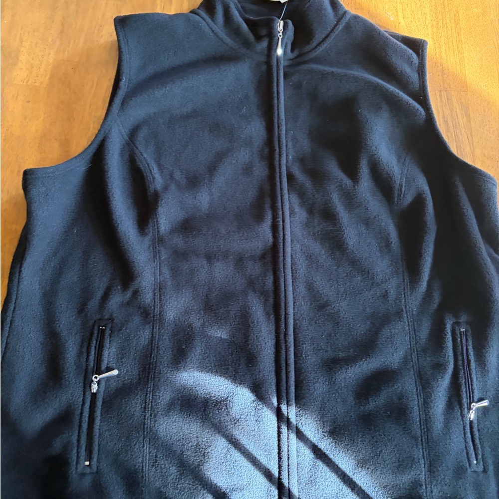 Karen Scott Midnight Black Fleece Vest